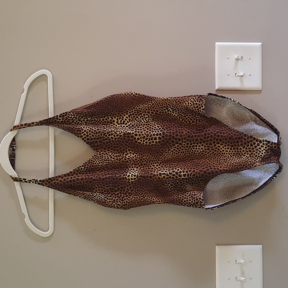 Catalina Other - Vintage 90s Catalina Leopard Print V Neck Halter One Piece sz Large (12/14)